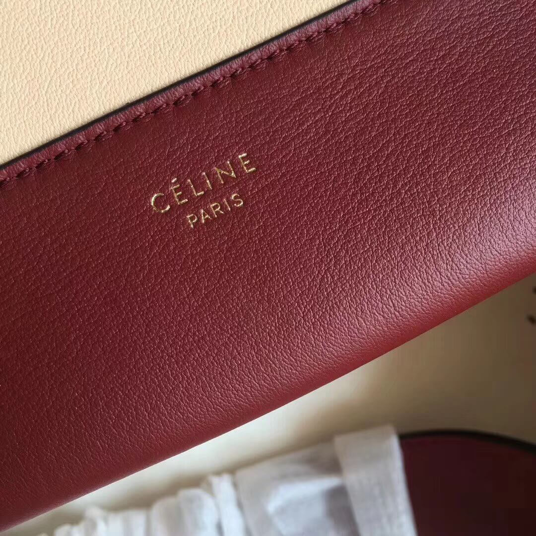 Celine Frame Medium Shoulder Bag 180263 Red/Beige