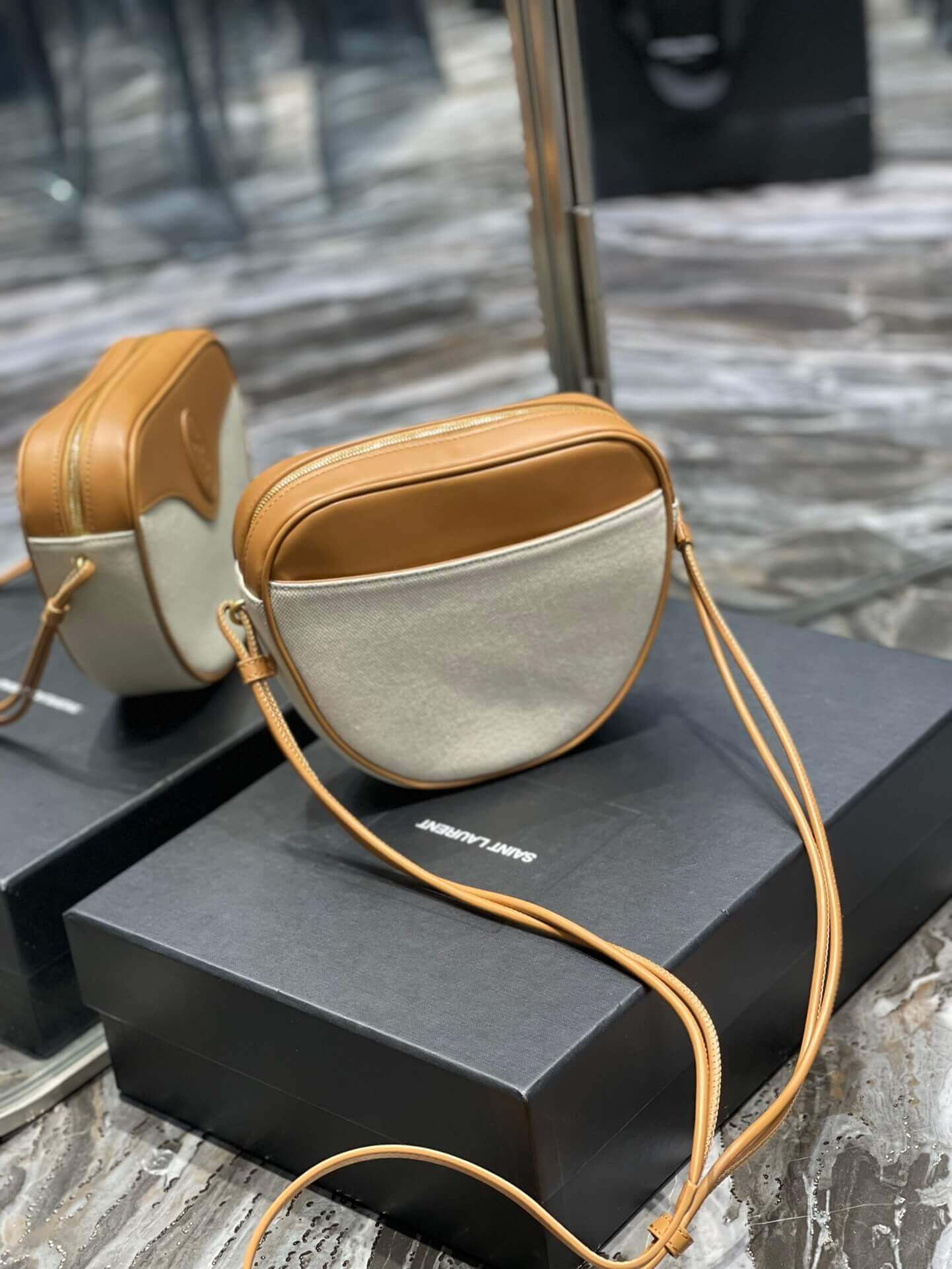 Saint Laurent YSL Le Monogramme Cœur Bag 675260 Brown Gold