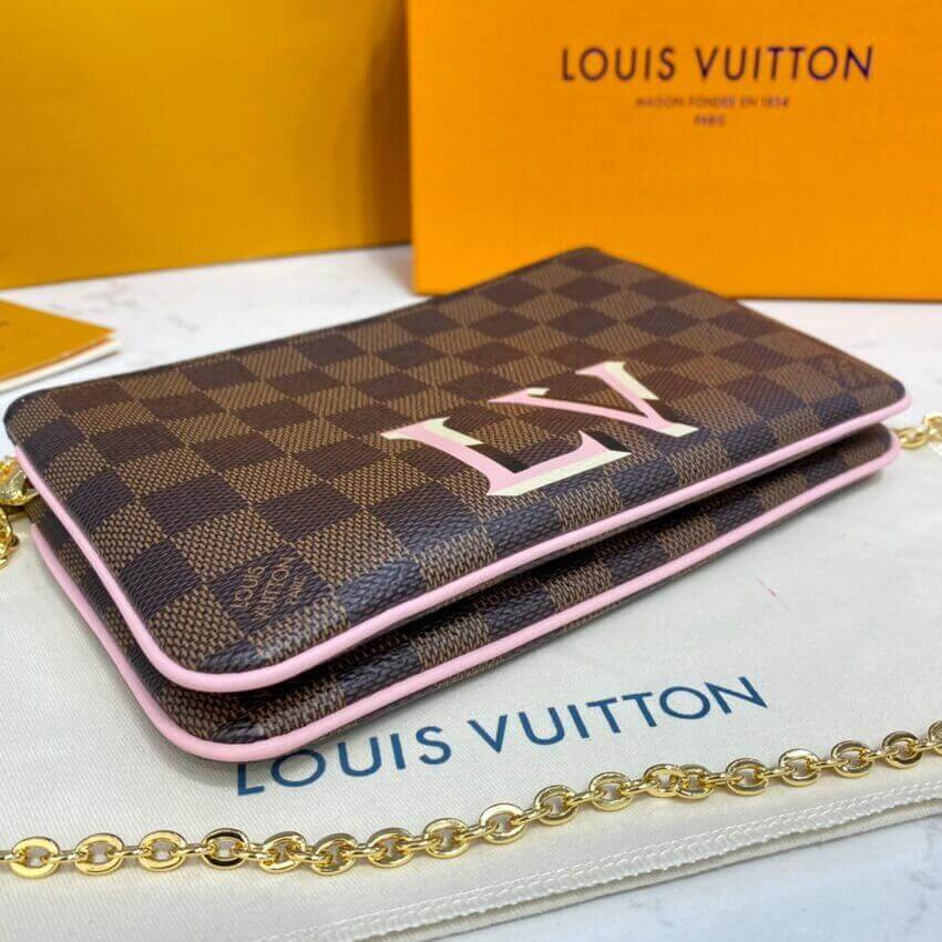 Louis Vuitton Damier Ebene Double Zip Pochette N60254