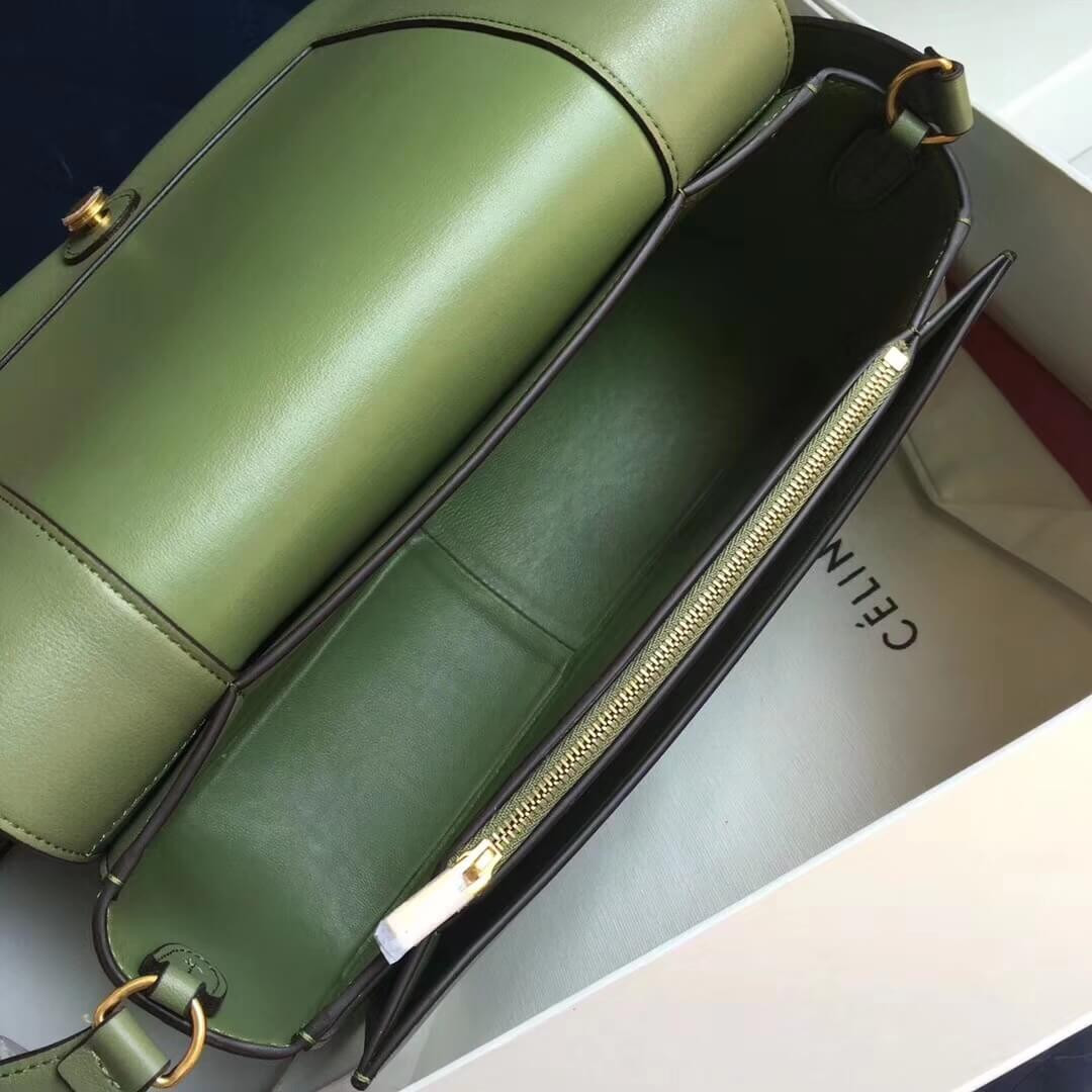 Celine Frame Medium Shoulder Bag 180263 Green/Light Green