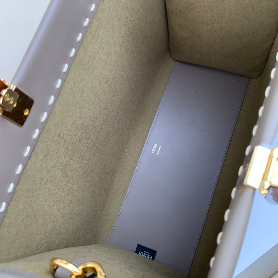 Fendi Medium Sunshine Shopper 8BH386 in Grey leather and Elaphe