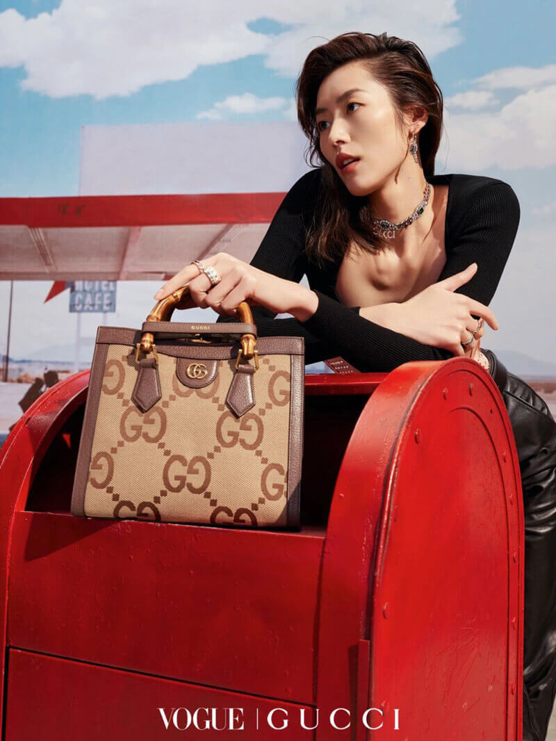 Gucci Diana Jumbo GG Small Tote Bag 660195 Brown