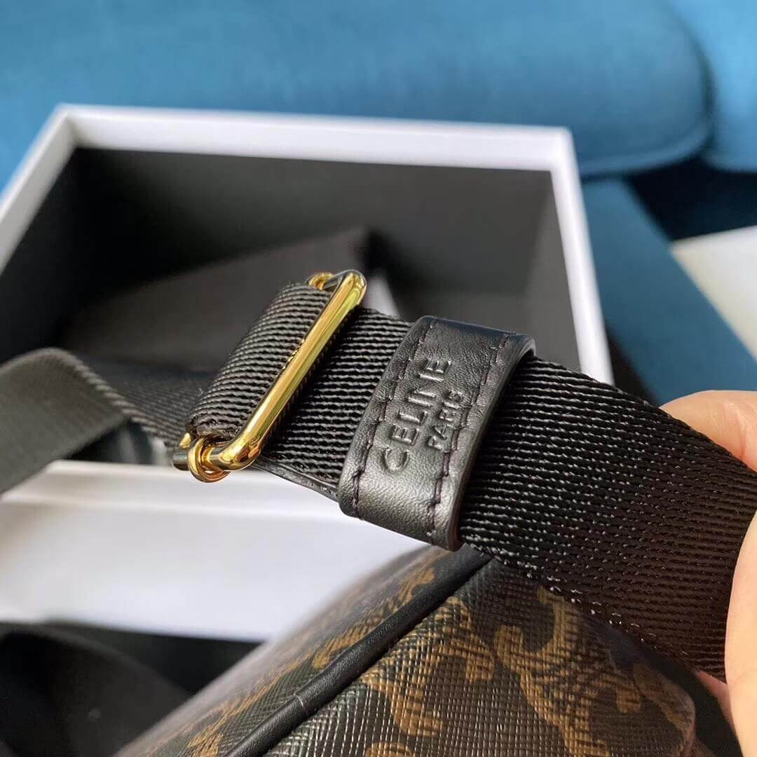 Celine Mini Pocket Messenger Bag In Triomphe Canvas 190832