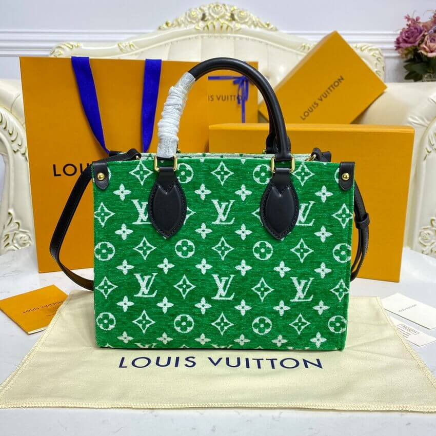 Louis Vuitton Monogram Jacquard Velvet Onthego PM M46216 Green