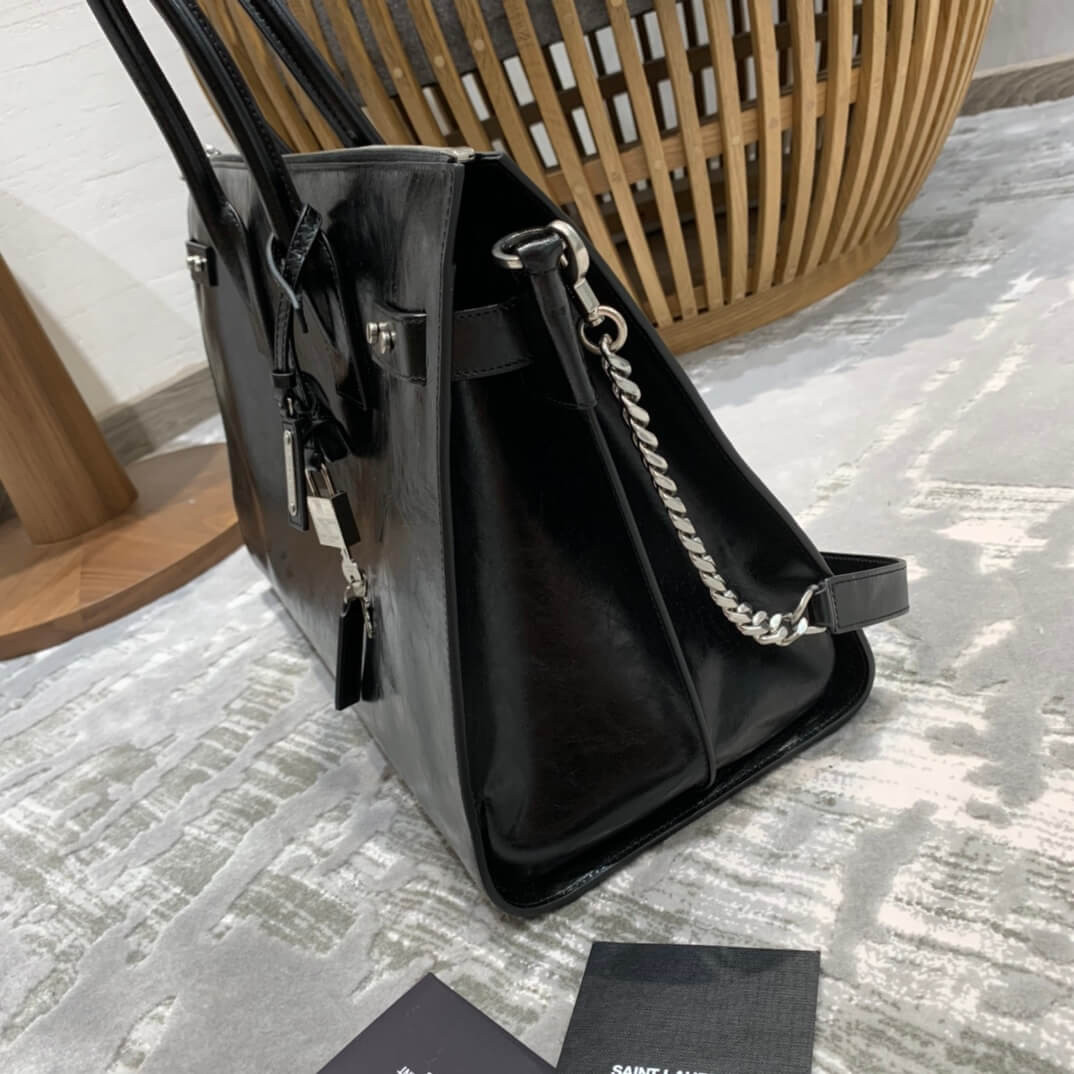 Saint Laurent Sac De Jour Souple 36 Duffle Bag In Moroder Leather 491714