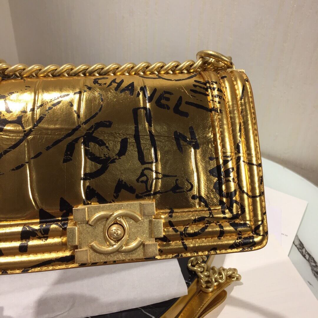 Chanel Crocodile Embossed Boy Chanel Handbag A67086