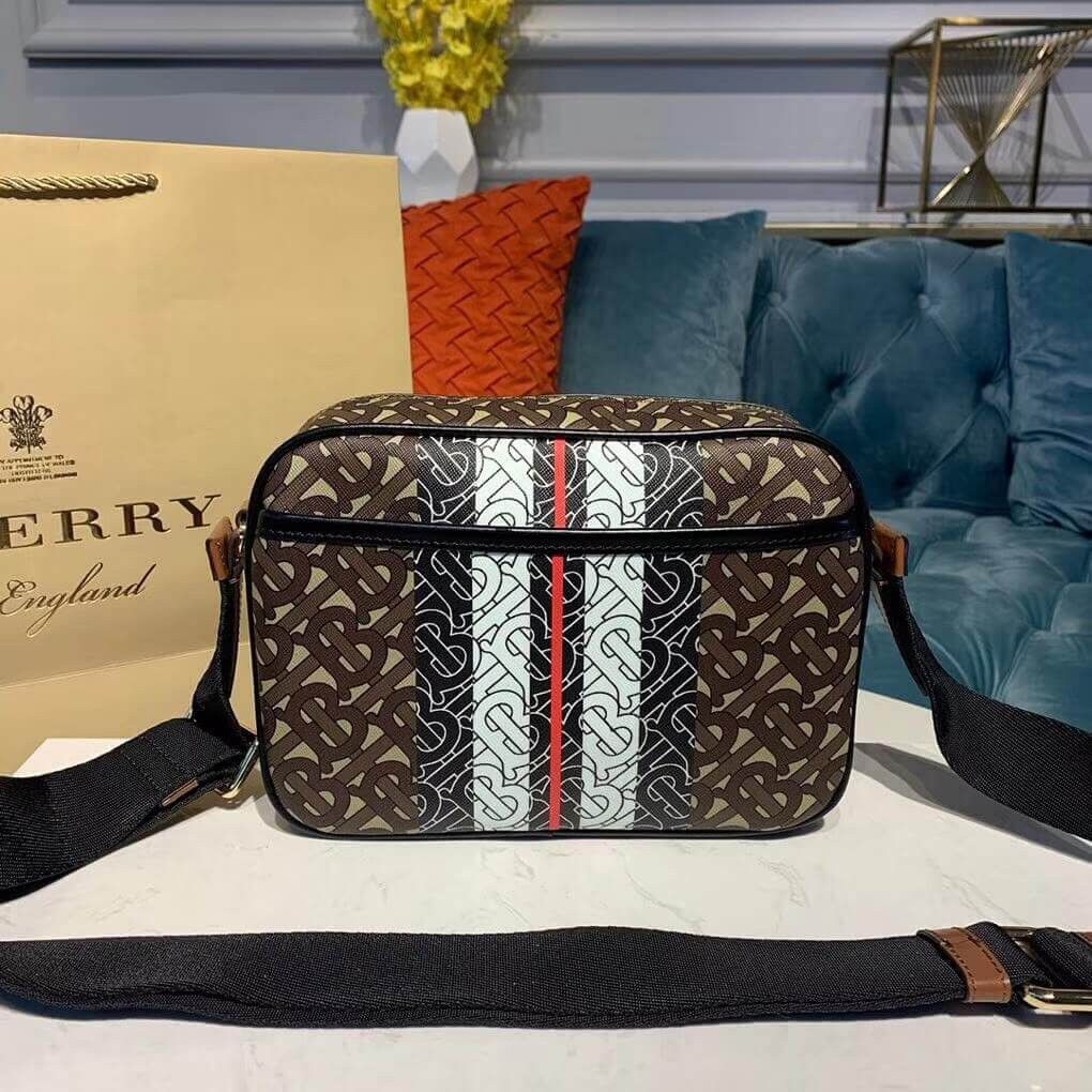 Burberry Monogram Stripe E-canvas Crossbody Bag 80216611