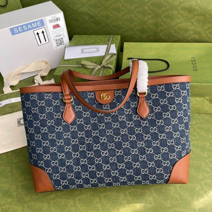 Gucci Denim Ophidia GG Medium Tote 631685