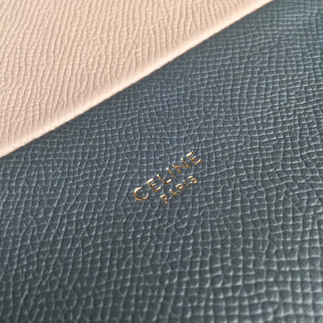 Celine Small Cabas In Grained Calfskin 189813 Beige/Light Blue