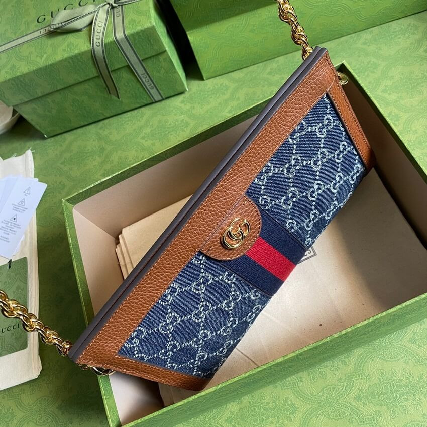 Gucci Ophidia GG Small Shoulder Bag 503877 in Blue Demin