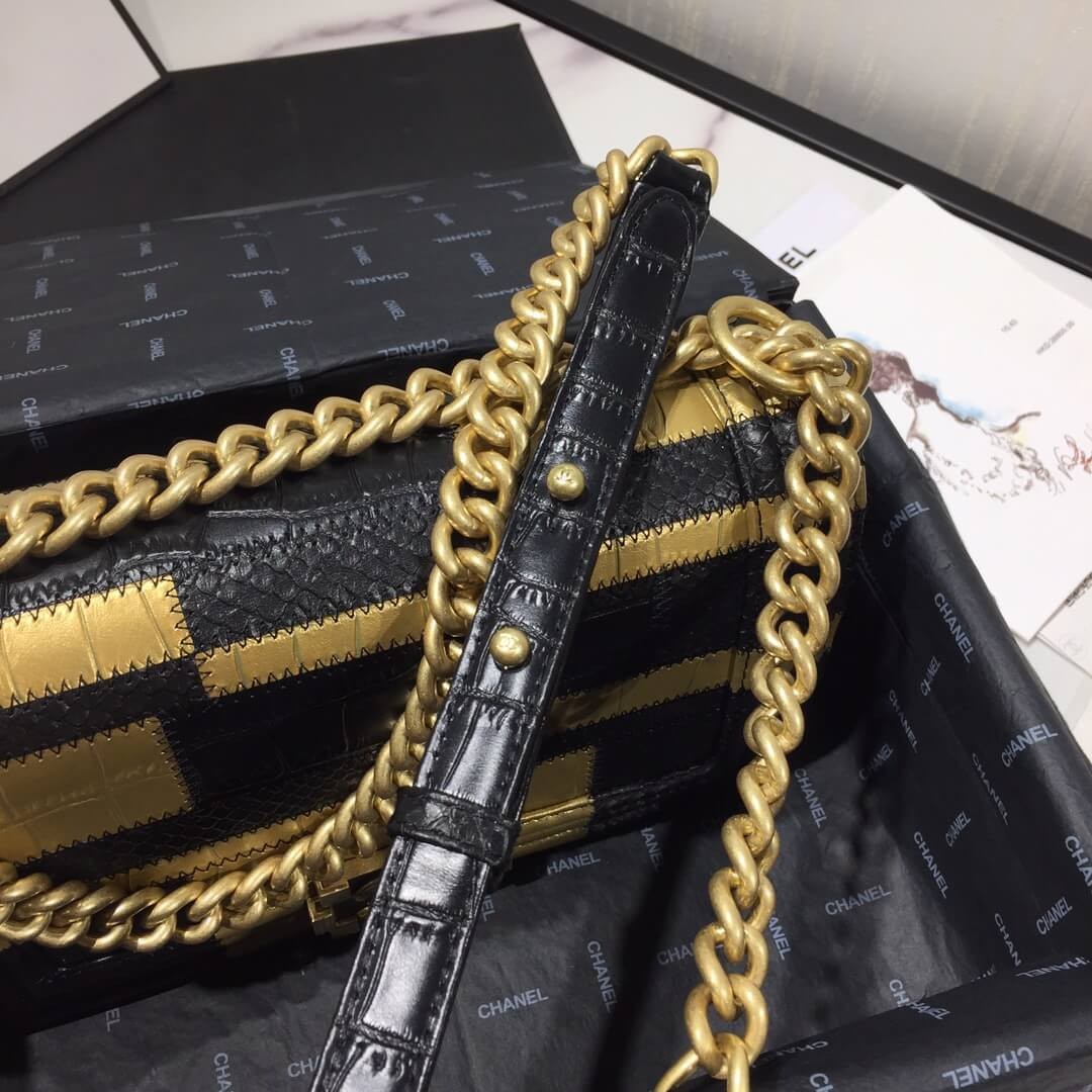 Chanel Small Boy Chanel Handbag A67085 Gold/Black