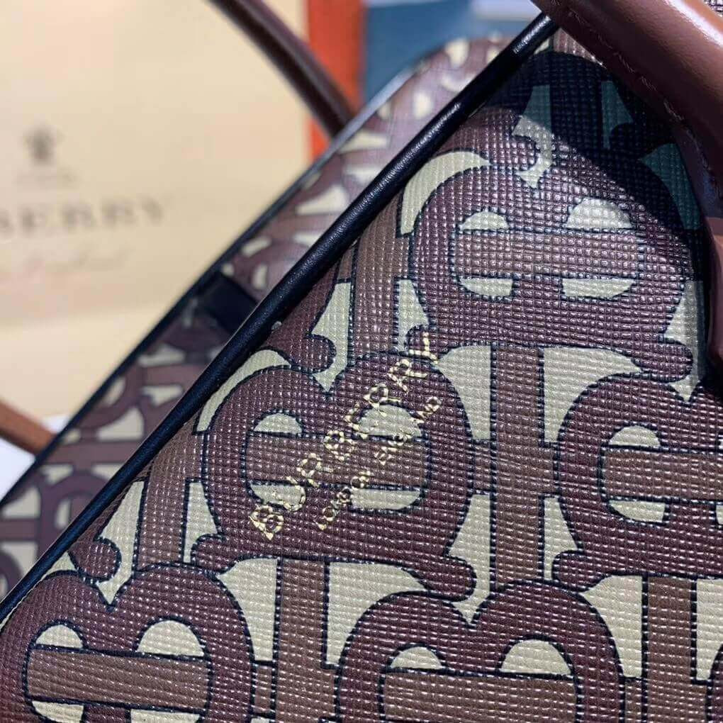 Burberry Small Monogram Stripe E-canvas Cube Bag 80193561