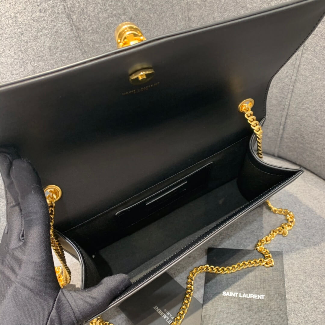 Saint Laurent Smooth Calfskin Medium Classic Monogram Kate Tassel Satchel 354119