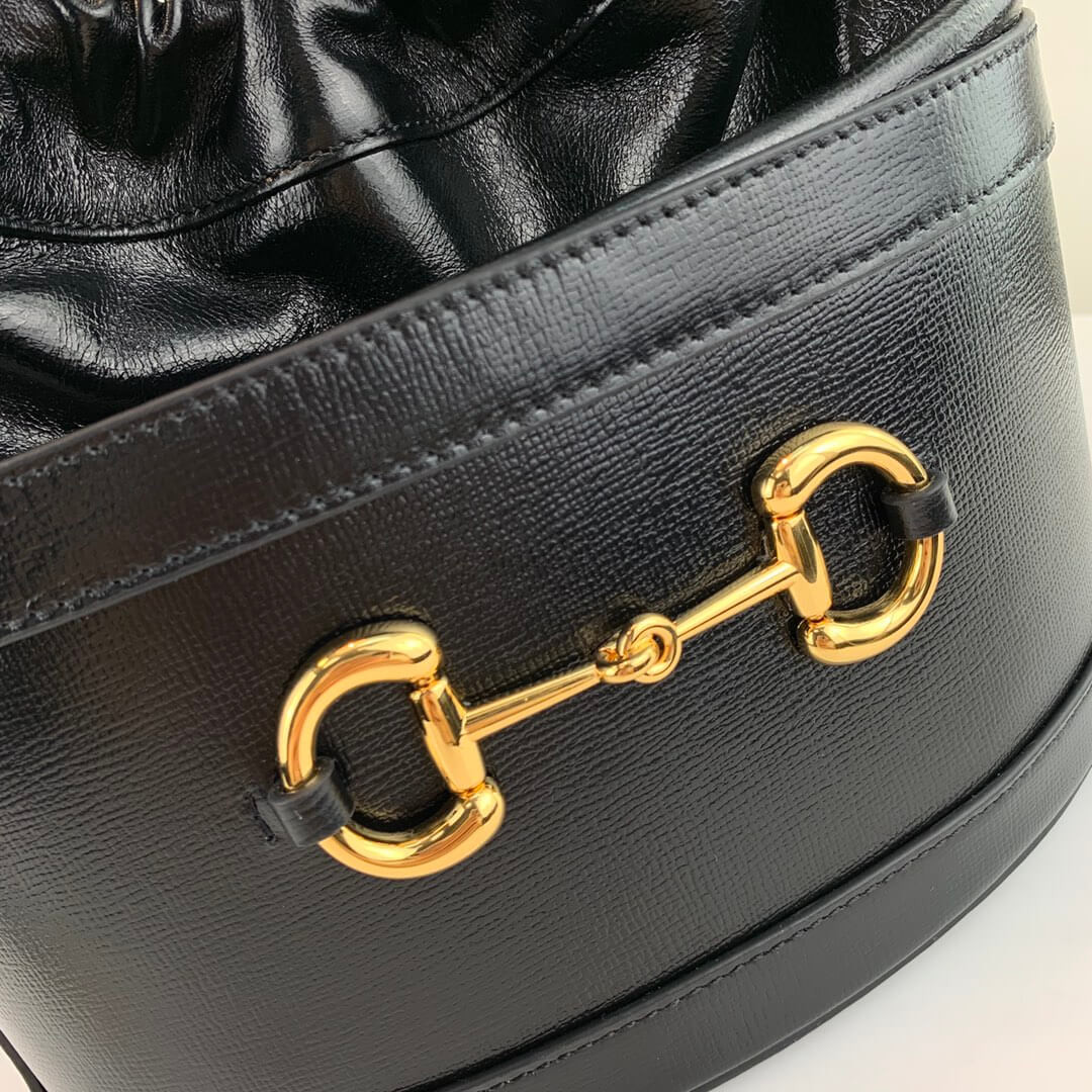Gucci 1955 Horsebit Bucket Bag 602118 Black
