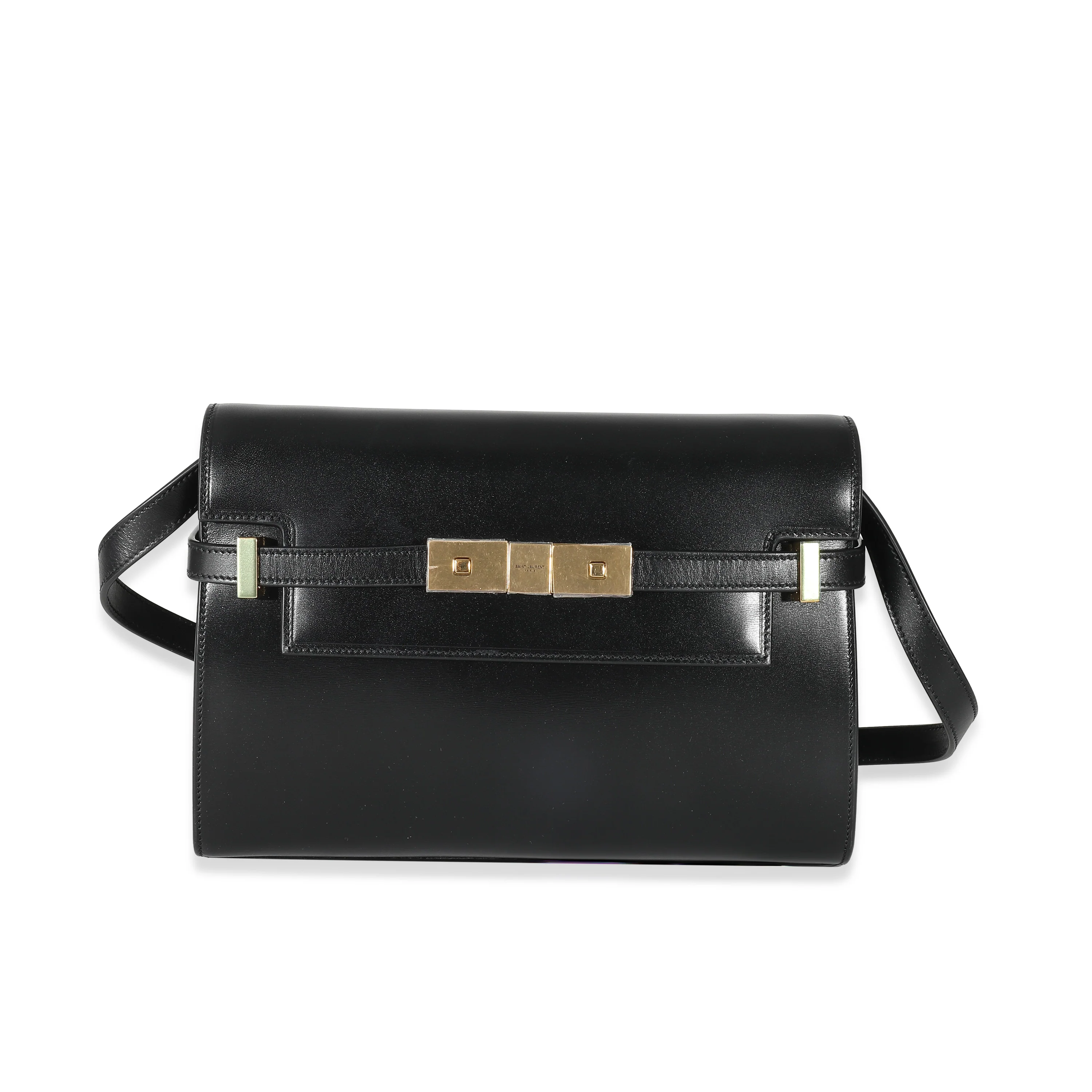 Saint Laurent Black Box Leather Small Manhattan Bag