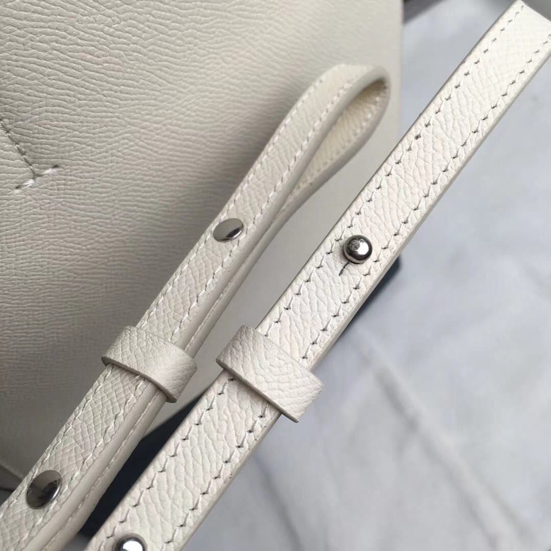 Celine Small Cabas In Grained Calfskin 189813 White/Blue