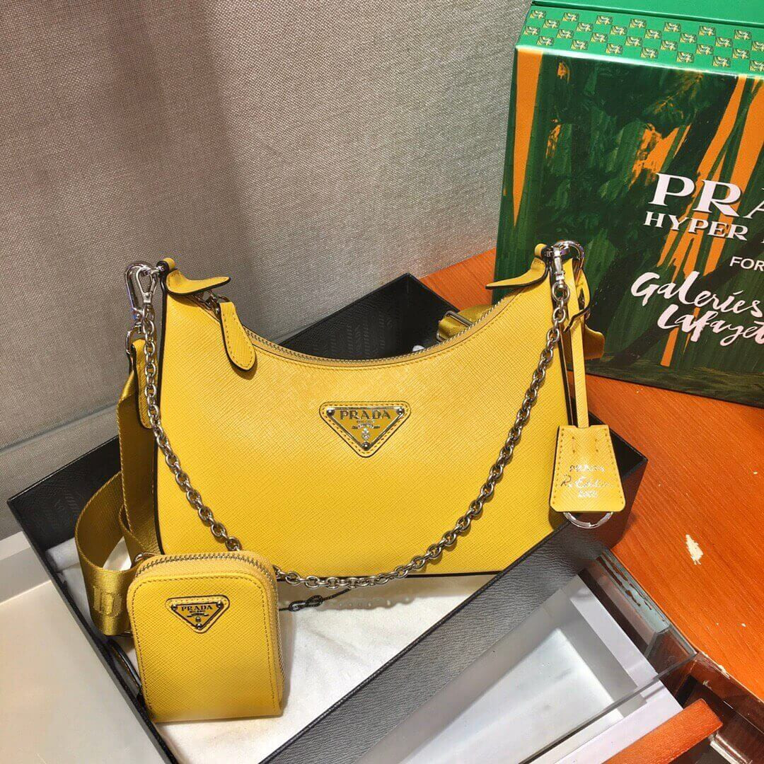 Prada Hobo Re Edition Leather Cross Body Bag 1BH204