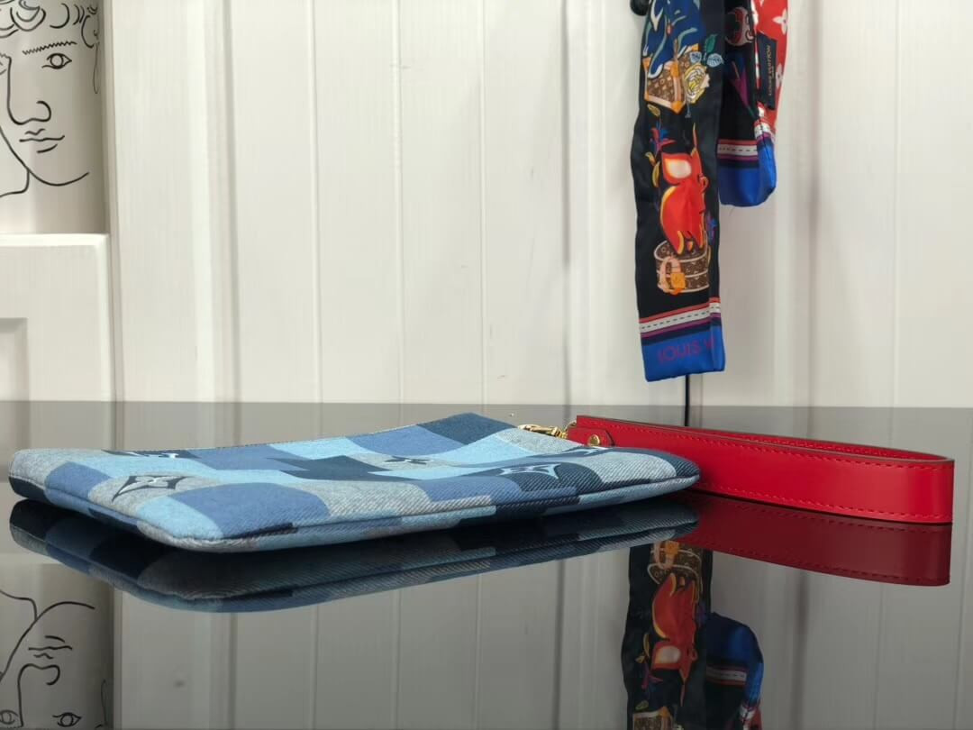 Louis Vuitton Monogram Denim Canvas Flore Chain Wallet M69036