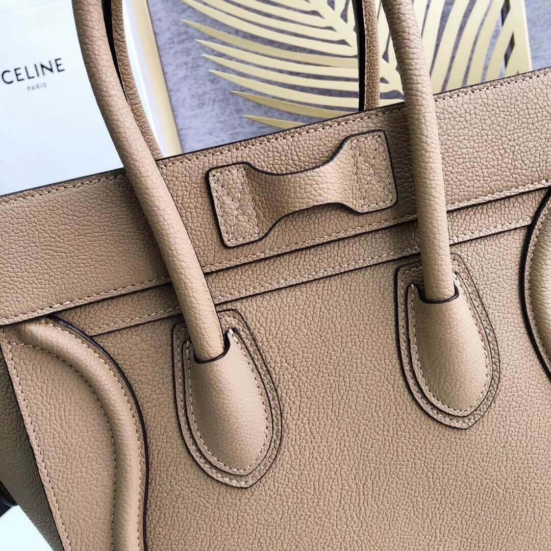 Celine Micro Luggage Handbag In Drummed Calfskin 189793