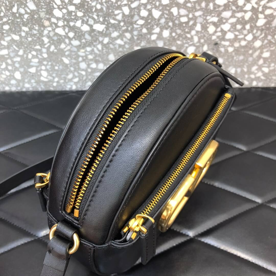 Valentino 'VLOGO' Leather Round Crossbody Bag A0088