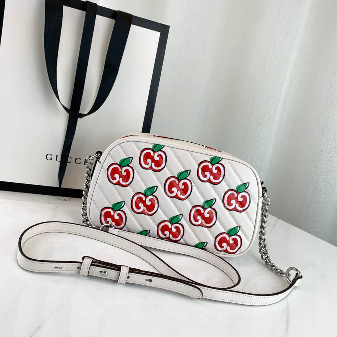 Gucci GG Apple Print GG Marmont Small Shoulder Bag 447632