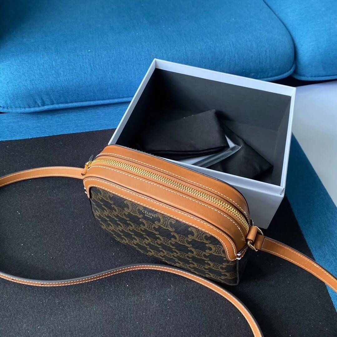 Celine Small Camera Bag In Triomphe Canvas 191522