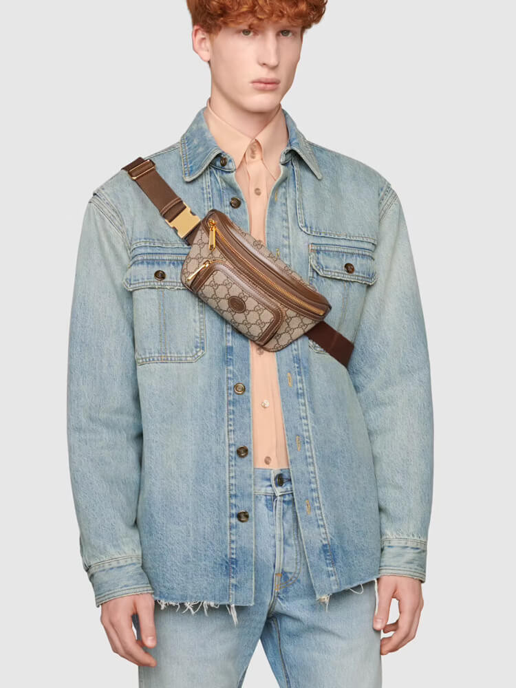 Gucci Belt Bag with Interlocking G in Brown GG Supreme 682933