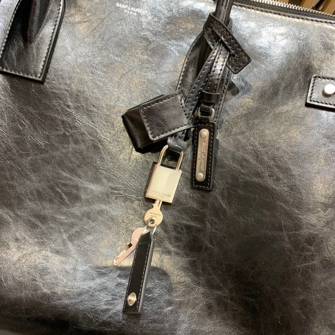 Saint Laurent Sac De Jour Souple 36 Duffle Bag In Moroder Leather 491714