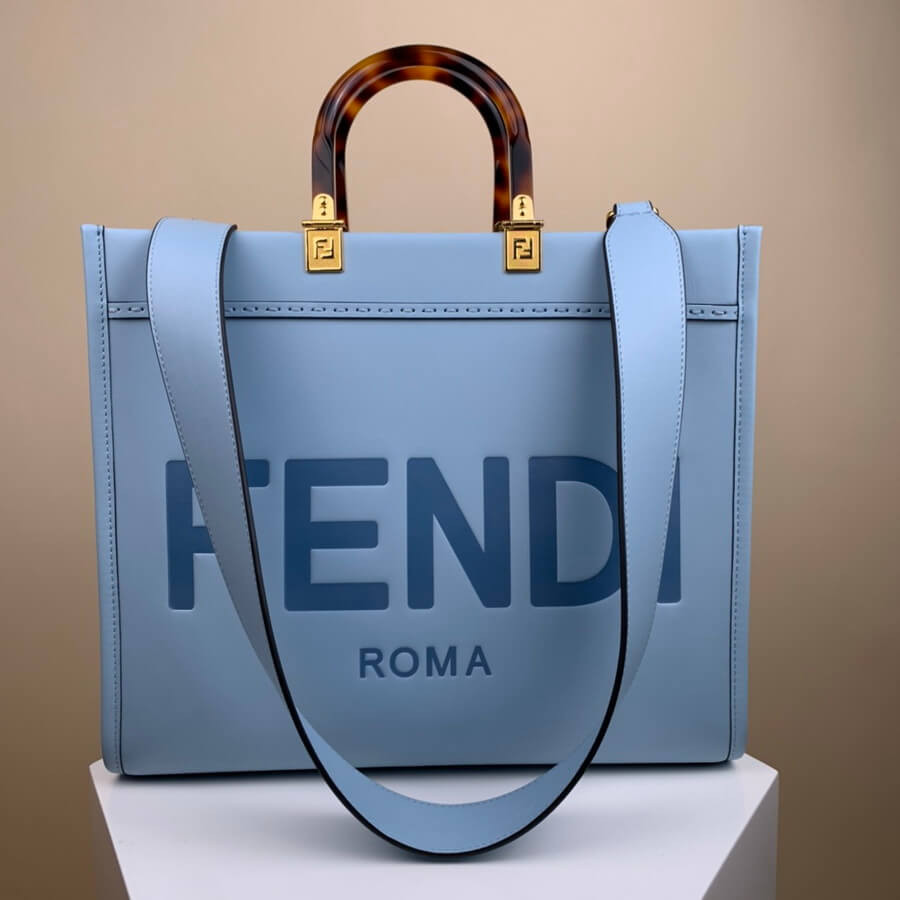 Fendi Medium Sunshine Shopper 8BH386 Light Blue