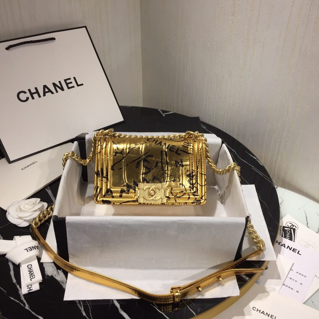 Chanel Crocodile Embossed Boy Chanel Handbag A67086