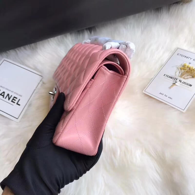 Chanel 1112 Pink Medium Size 2.55 Lambskin Leather Flap Bag