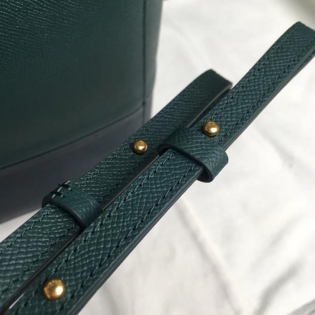 Celine Small Cabas In Grained Calfskin 189813 Green/Blue