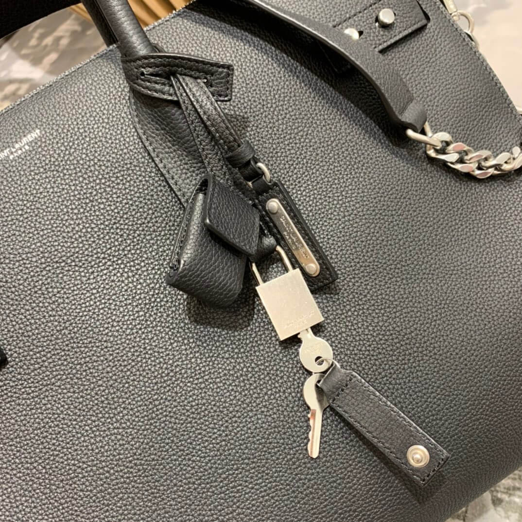 Saint Laurent Sac De Jour Souple 36 Duffle Bag In Grained Leather 491714