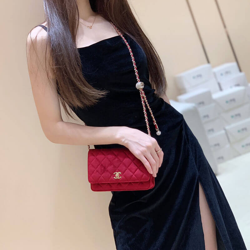 Chanel WOC With CC Details On Strap AP1450 in Velvet