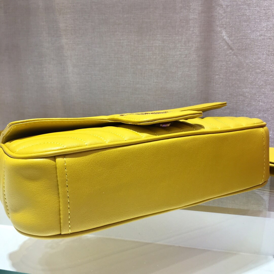 Prada Diagramme Medium Leather Bag 1BD108 Gold Hardware