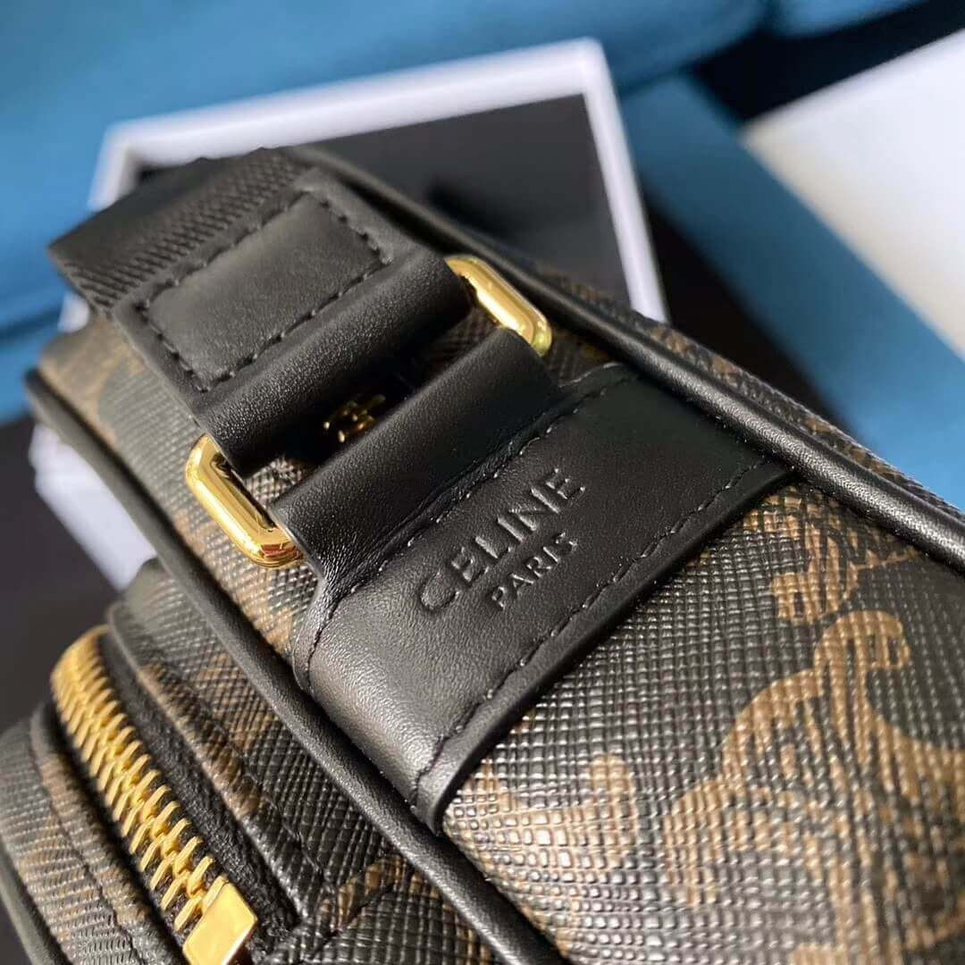 Celine Mini Pocket Messenger Bag In Triomphe Canvas 190832