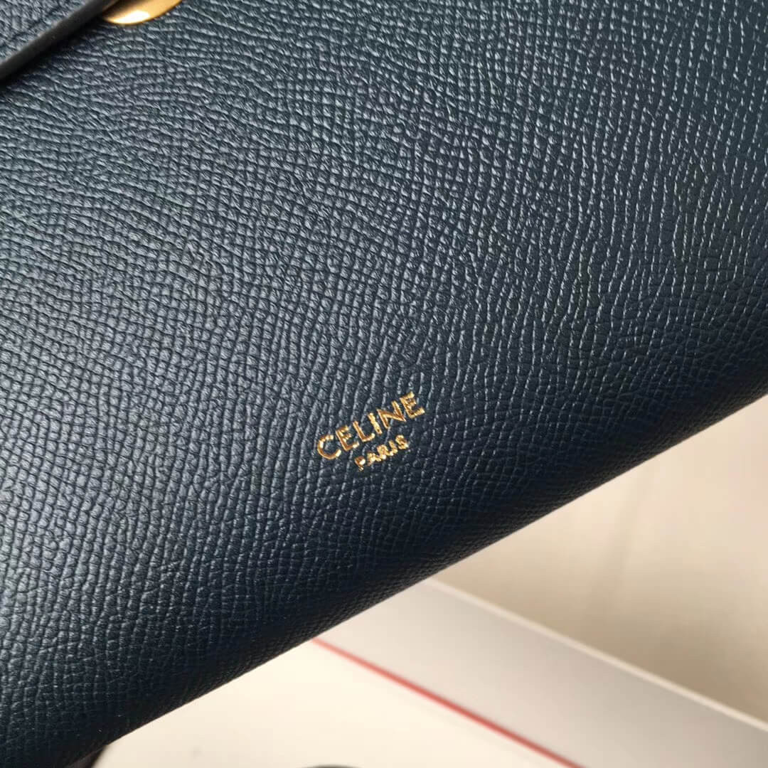 Celine Micro Belt Bag In Grained Calfskin 189153 Navy Blue