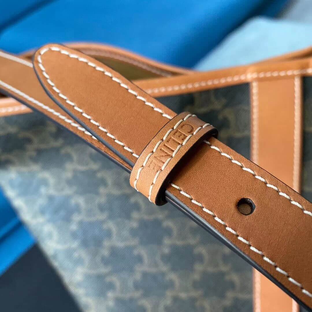 Celine Medium Bucket In Triomphe Canvas 191132