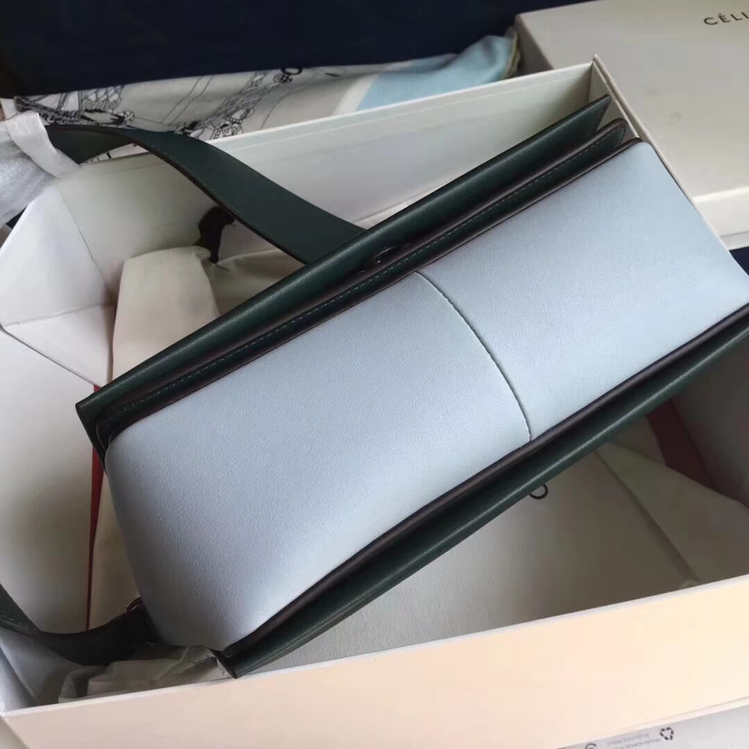 Celine Frame Medium Shoulder Bag 180263 Dark Green/Light Green