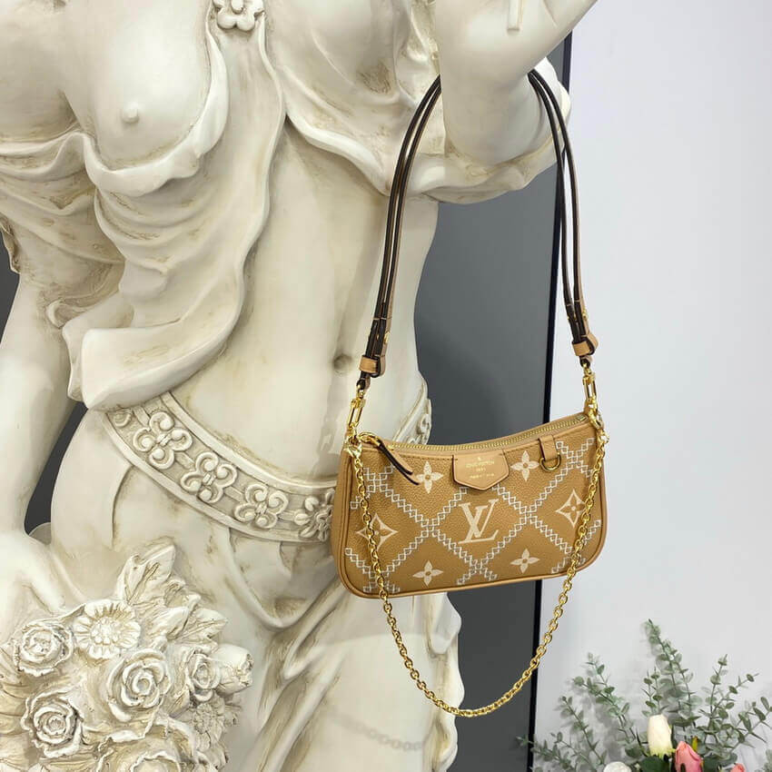 Louis Vuitton Monogram Empreinte Easy Pouch On Strap M81137 Arizona Beige