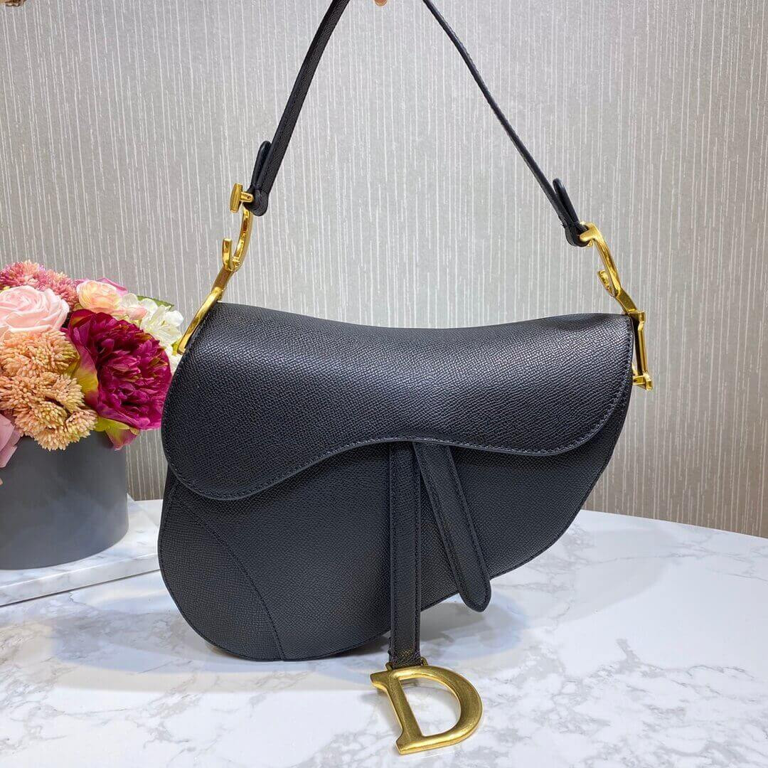 Christian Dior Saddle Bag in Grained Calfskin M0446