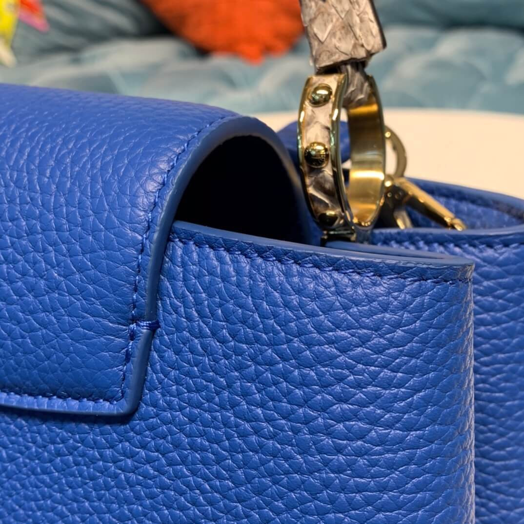 Louis Vuitton Taurillon and Python-skin Capucines BB N98387 N97980