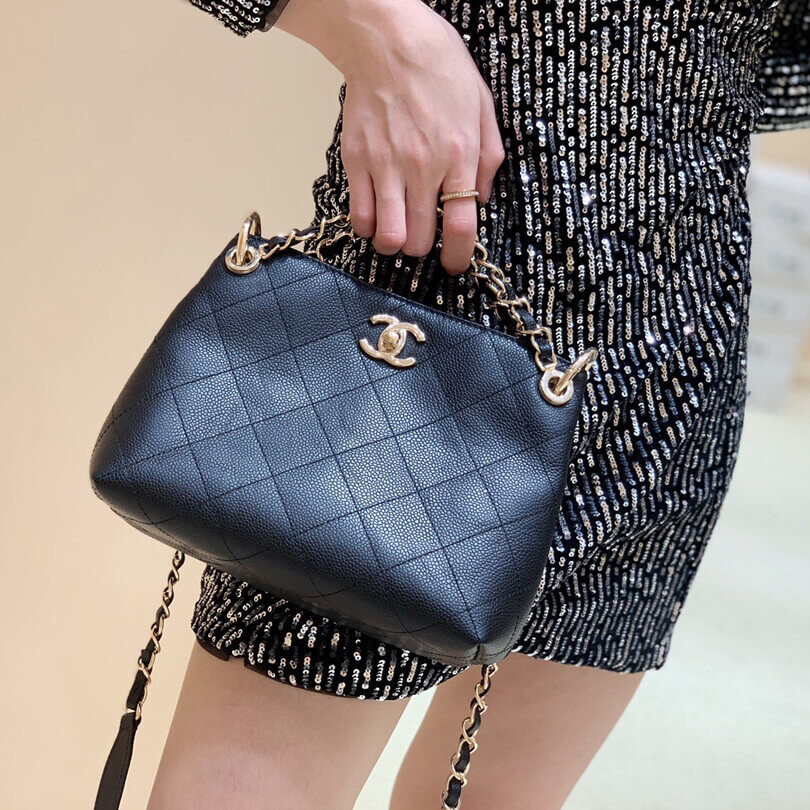 Chanel Grained Calfskin Small Hobo Bag AS1461