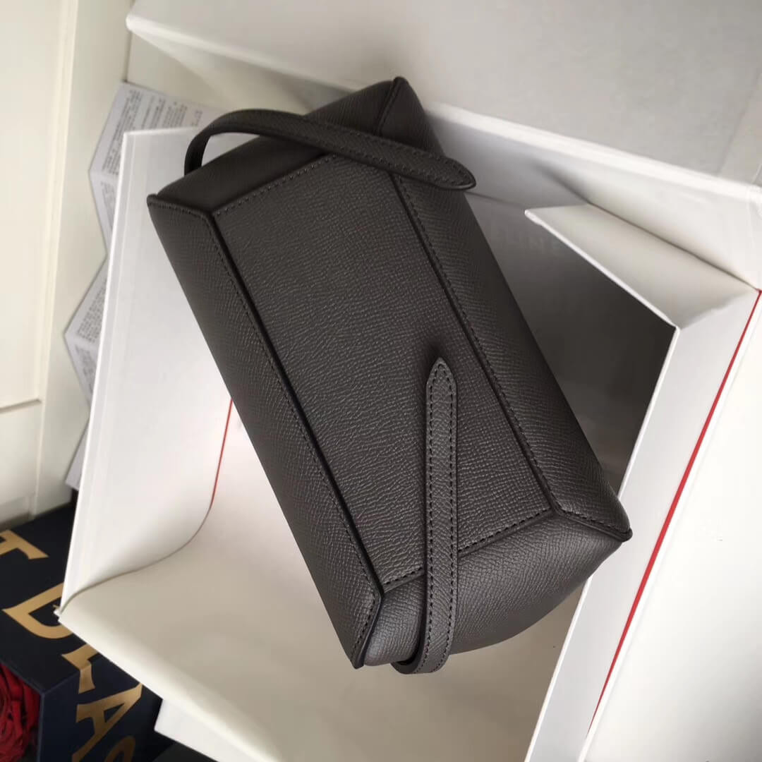 Celine Micro Belt Bag In Grained Calfskin 189153 Grey