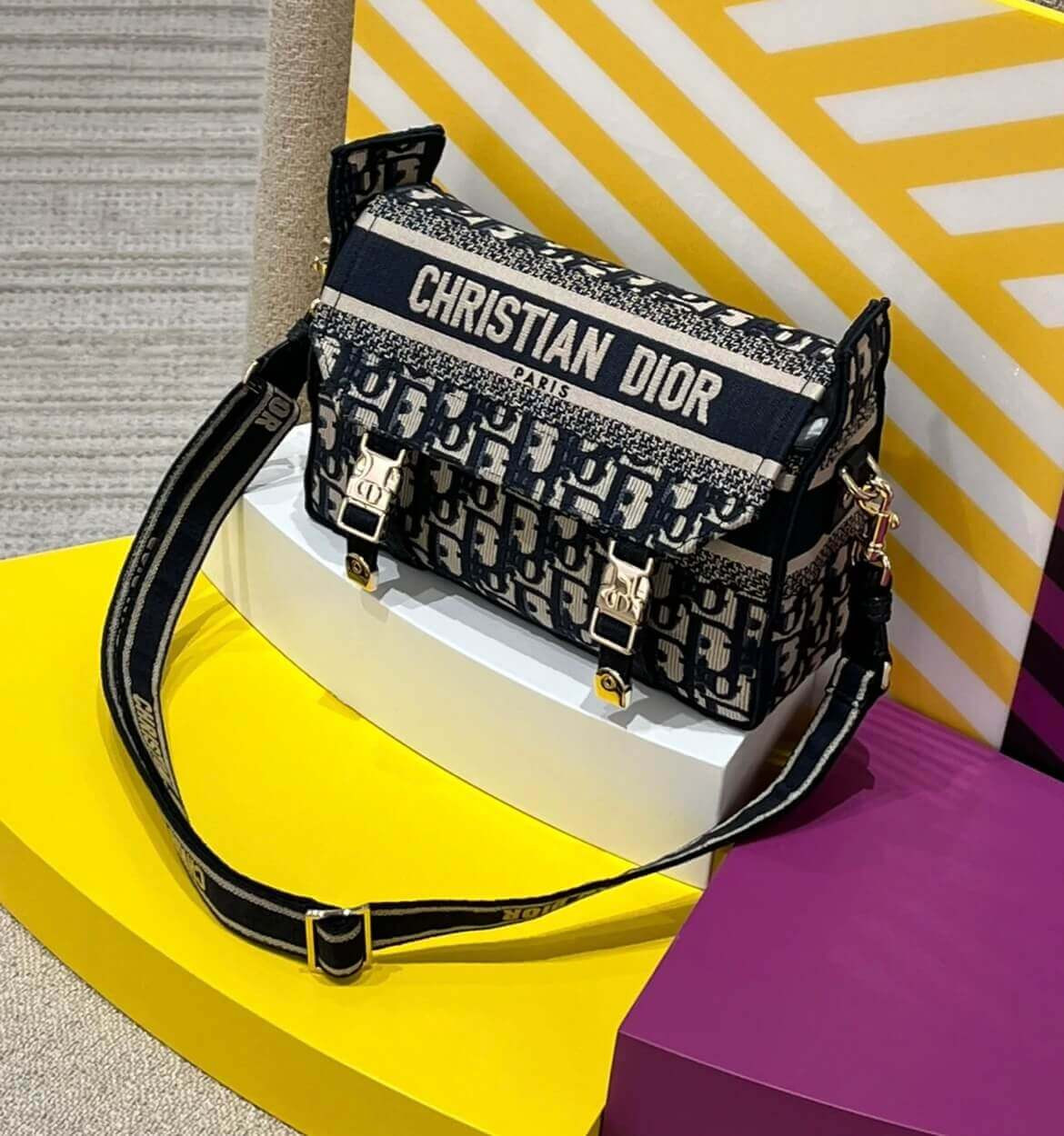 Christian Dior Small DiorCamp Bag in Oblique Embroidery M1241