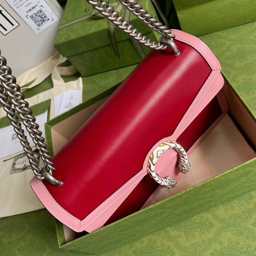 Gucci Dionysus Small Shoulder Bag 400249 Red and Pink Leather
