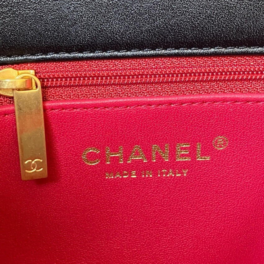 Chanel Small Flap Bag in Lambskin with Enamel CC AS3114