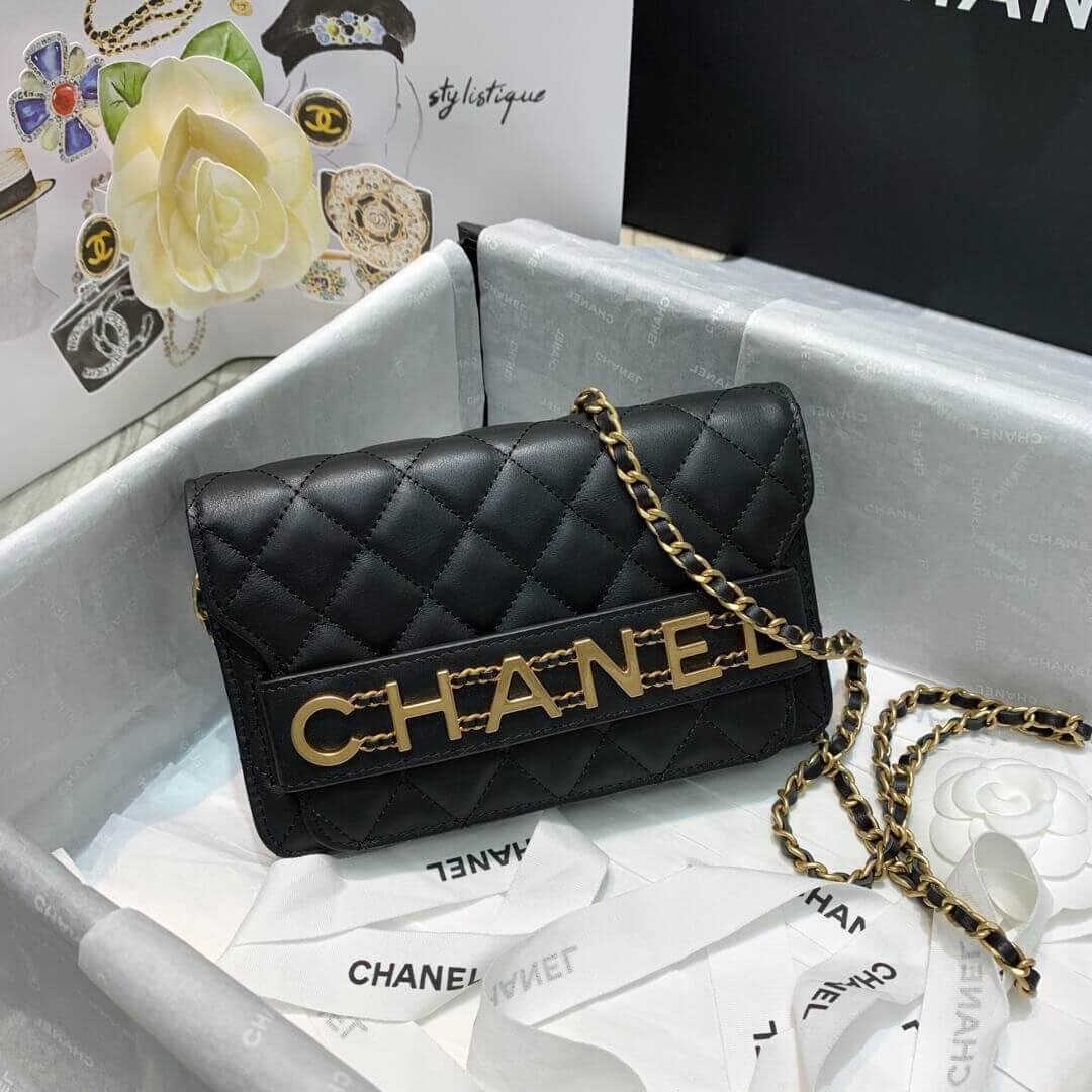 Chanel Front Logo 19cm Flap Bag 88826