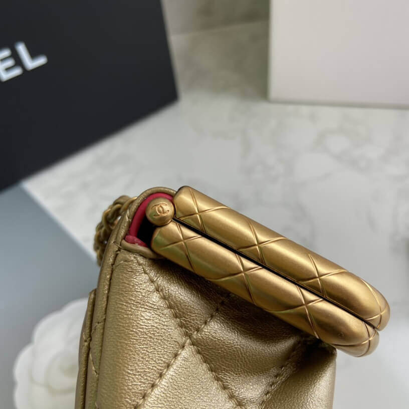 Chanel Small Lambskin Kiss-Lock Bag AS1885