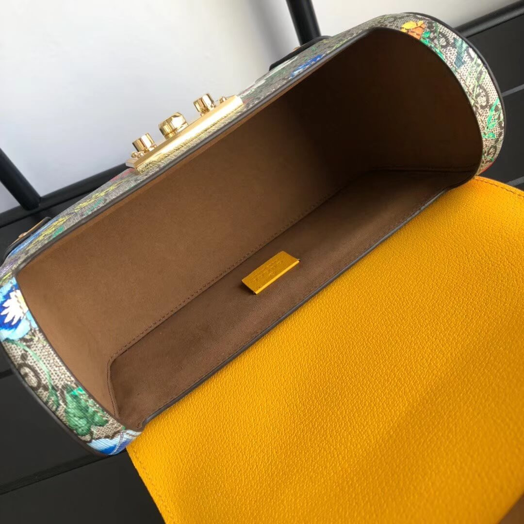 Gucci Padlock GG Flora Small Bamboo Shoulder Bag 603221